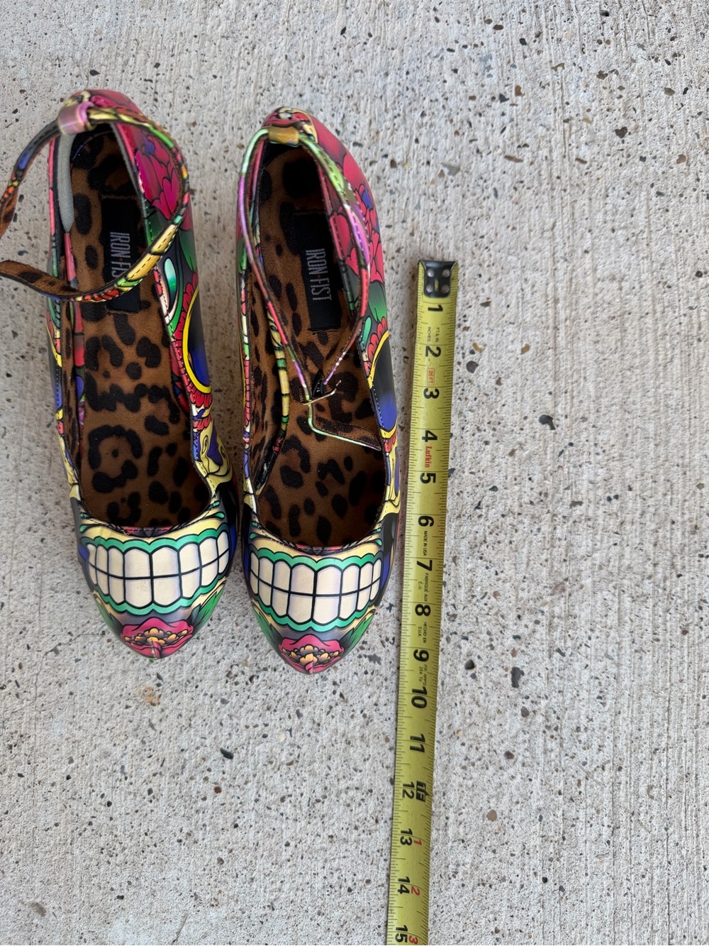 Iron Fist Sugar Skull Sweet Tooth Platform Heels Women 10 Goth Y2K - Picture 9 of 10